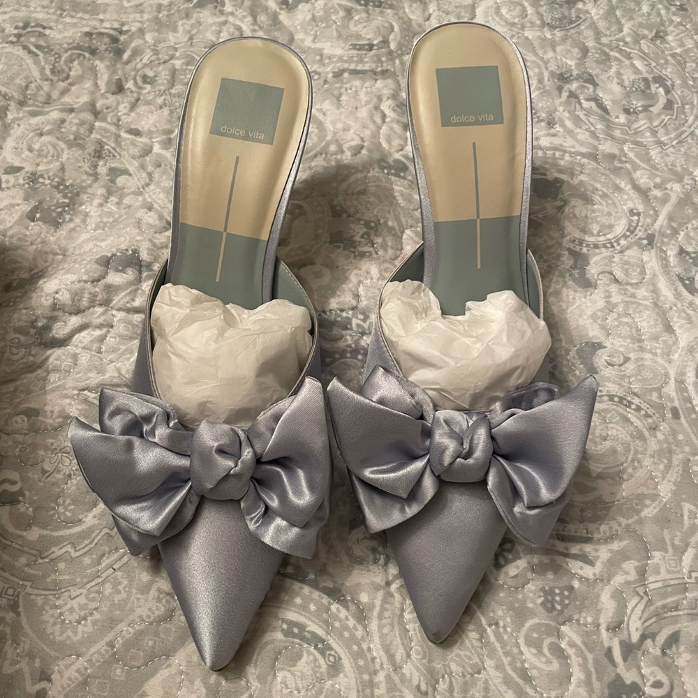 Dolce Vita Women's Blue Kayli Bow Heels